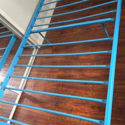 Rare Blue Metal Twin Bed Frame