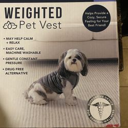Therapeutic weighted, pet vest, size small