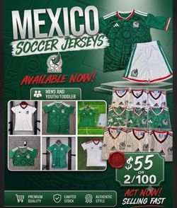 ⚽ FOR SALE: Mundial Mexico National Team Men's Adidas Soccer Jerseys ⚽ Price: $55 each OR get a deal at 2 for $100! Sizes Available: Small up to 4XL