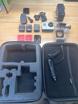 GoPro Hero 3+ Plus Action Camera With Battery, Case, - Silver - Works
