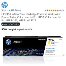 HP 215A Yellow Toner Cartridge Printers | Works with Printer Series: Color LaserJet Pro M155, Color LaserJet Pro MFP M182, M183 | W2312A