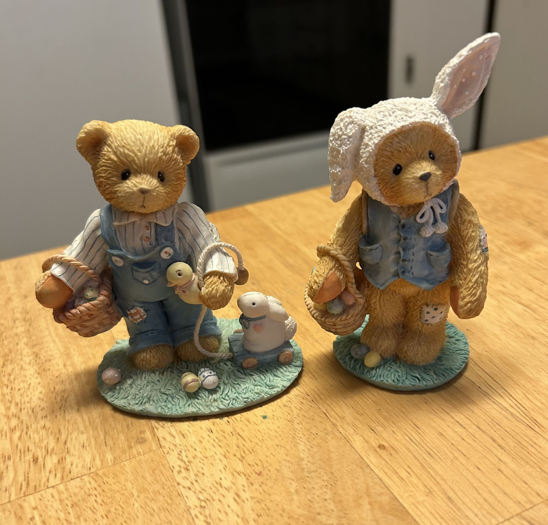 2 Cherished Teddies Easter Figurines “Donald & Peter” Bear
