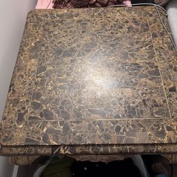 Vintage real wood and marble side table - best offer