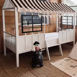 Twin Loft Bed in Black & White 