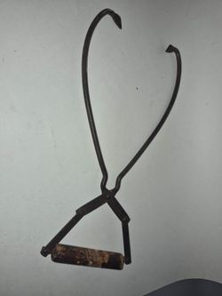 antique wrought iron or steel block ice tong