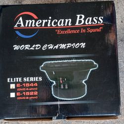 Nib 15" 2400w American Bass Dvc 4ohm Subwoofer Elite Series 1544 