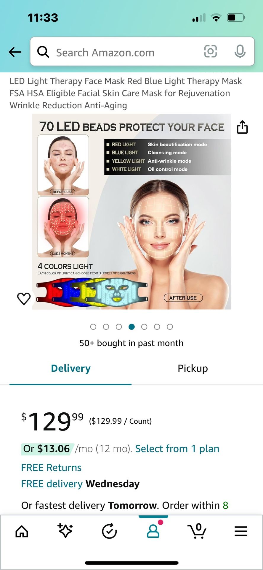 Tadoune LED Light Therapy Face Mask 