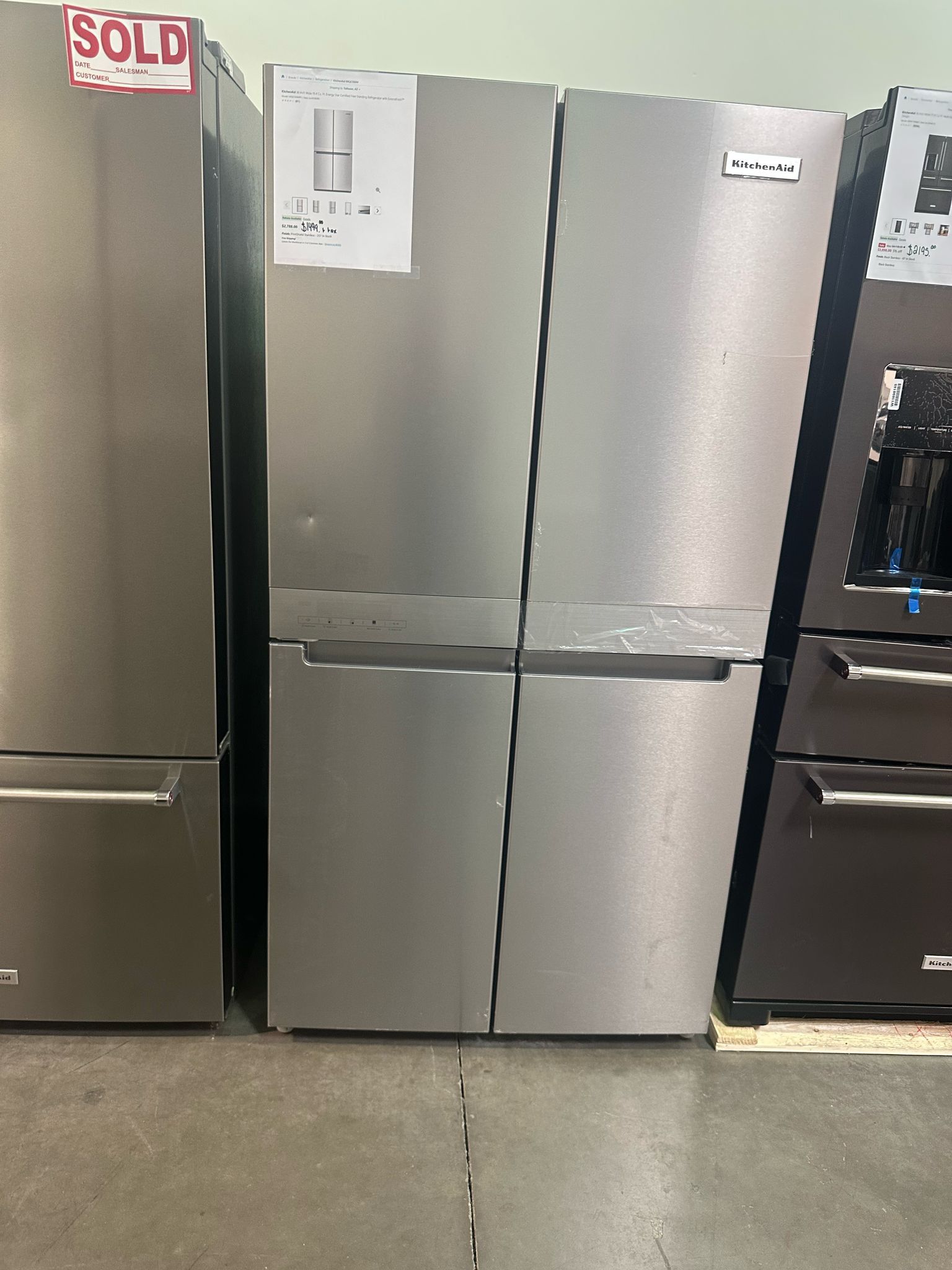 KitchenAid Counter-Depth 4-Door Refrigerator With PrintShield Finish