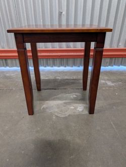 Solid Wood Square Accent Table, Rich Brown Finish