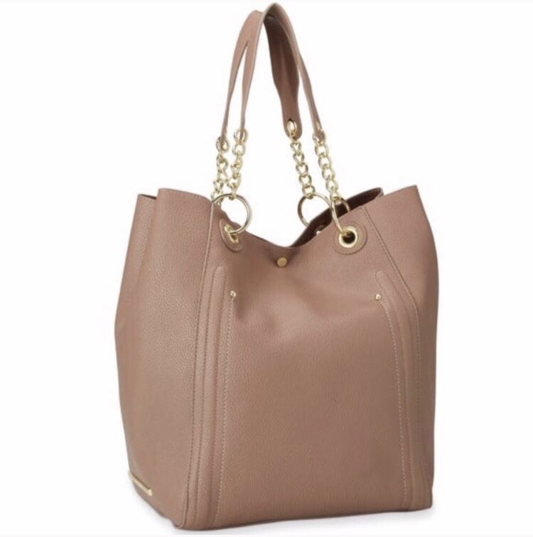 STEVE MADDEN Bwilde Rose taupe chain tote!!