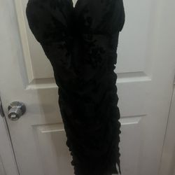 Black With Flower Design Dress 