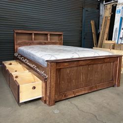 Full Bed And Mattress With Drawers