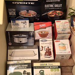 Huge Lot of 14 kitchen, appliances and lawn care items. ALL NEW