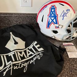Oiler’s Helmet Signed By Tyjae Spears #32 $350