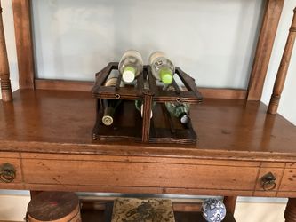 Unique Wine Rack / Holder Made From Antique Treadle Sewing Machine Cabinet