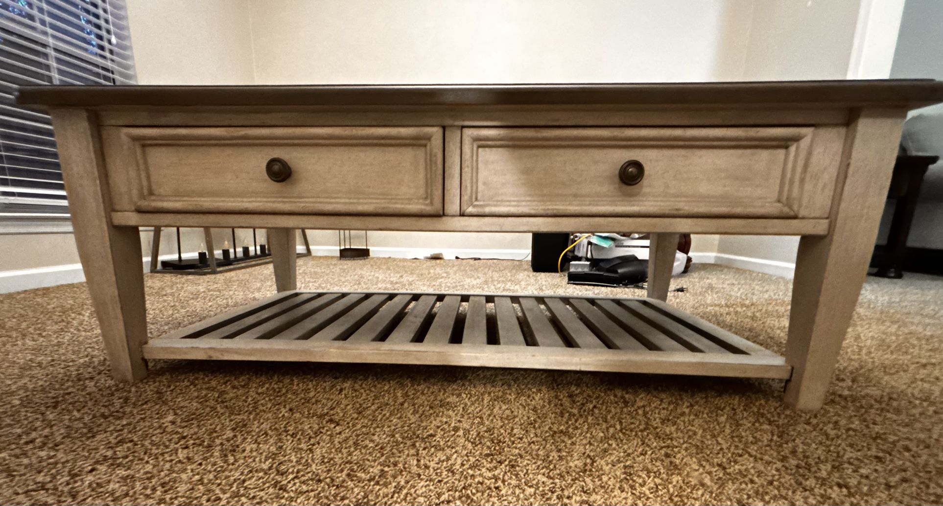 Light Grain Wood Coffee Table
