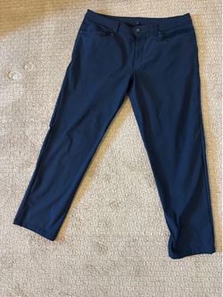 3 Lululemon 38 men’s ABC pants relaxed fit Navy Black Charcoal like new paid $120