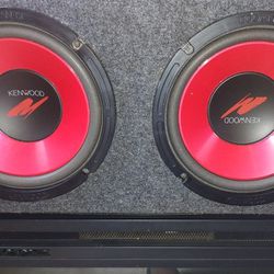 Two Kenwood 12" Subwoofers In A Box And A Pioneer 