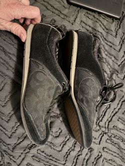 Women’s size 10 Coach Black Signature Canvas Lace-Up Shoes