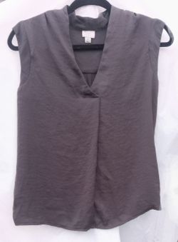 'A New Day'  - Women's  V-Neck Charcoal Grey Tunic Blouse Top  Size XS