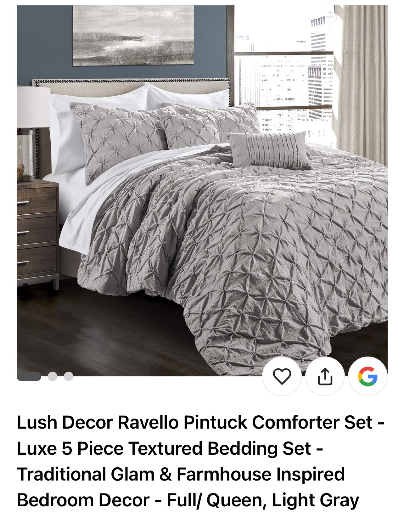 Queen Pintuck Comforter Set