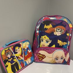 Supergirls Backpack with Lunchbox 