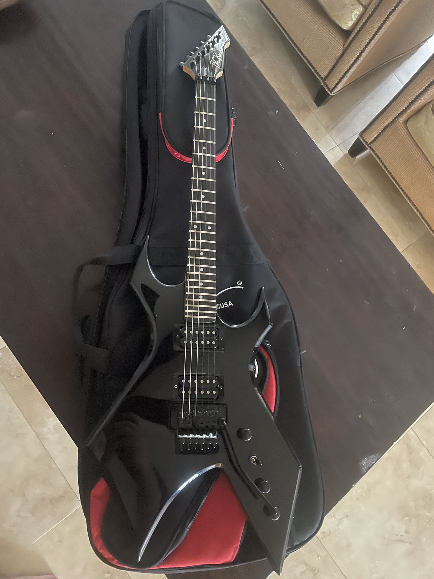 B.C. Rich Warlock Liquid Black “Eddie’s” Guitar Stranger Things 0701 Out Of 2000