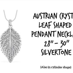 Sparkling Austrian Crystal Necklaces, Leaf Or Cylinder Shape, 30"
