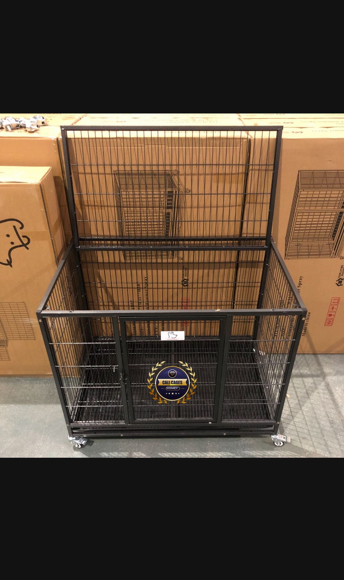 Dog Pet Cage Kennel Size 37 Medium With Grid Trays And Wheels New In Box 📦 