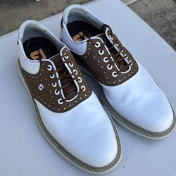 Footjoy Saddle Shoes, white with brown saddle