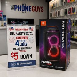 Brand New JBL PartyBox 120 | Only $5 Down | No Credit Required