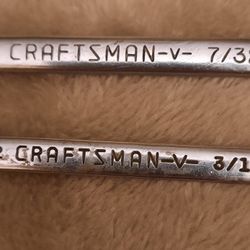 Vtg. Craftsman 5/32x3/16 And 13/64x7/32 Combo Wrenches.
