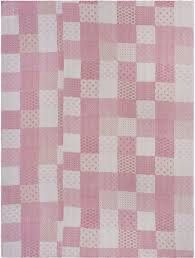 Pink Knitted Cotton Geometric Throw