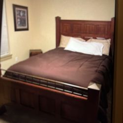 Queen Bed All Wood And Metal