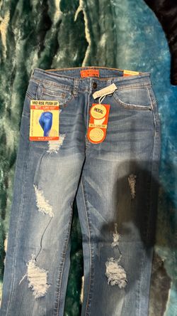 Wax Jean Mid Rise Push Up Distressed Jeans