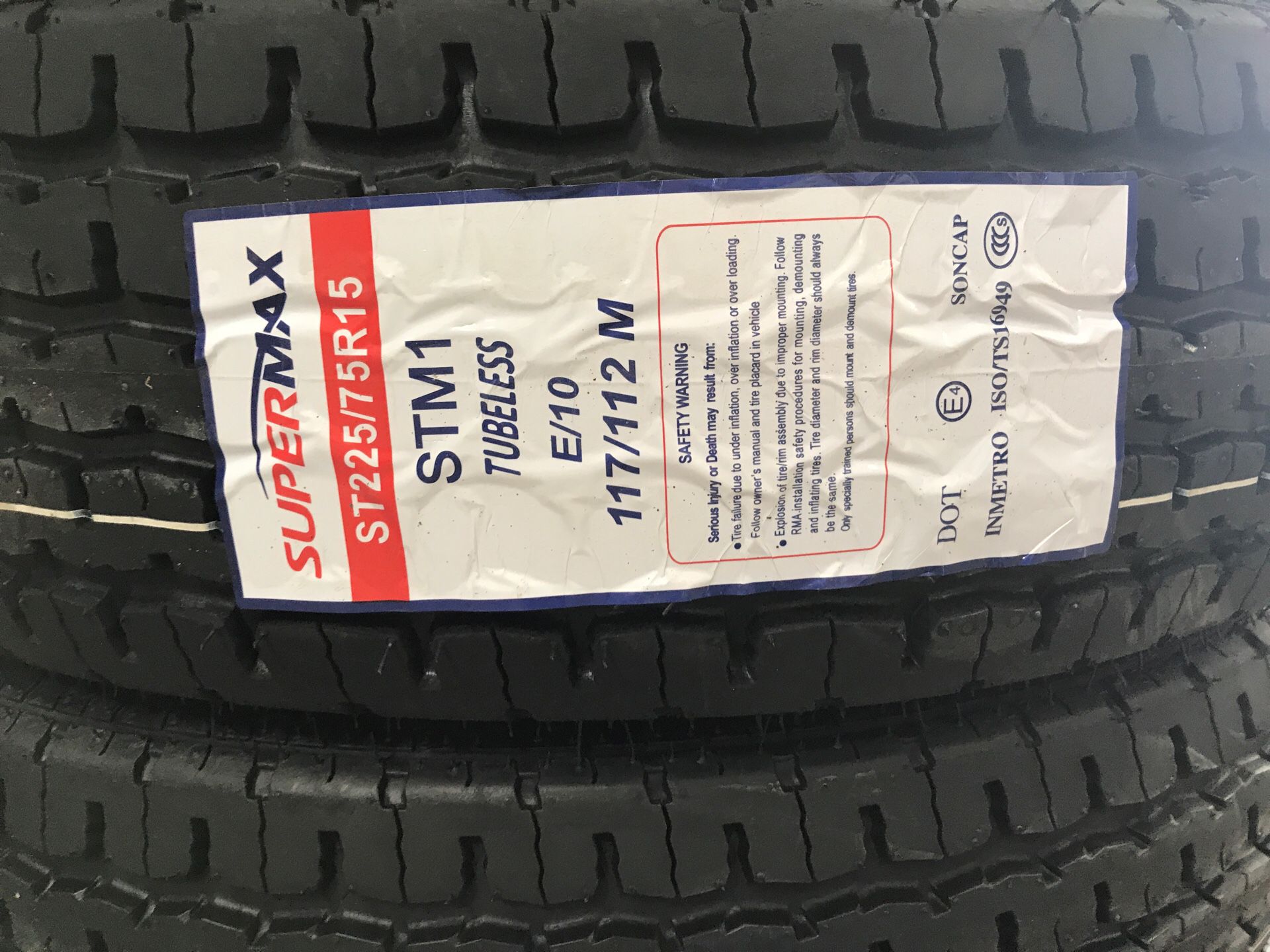 New trailer tire ST225/75R15-10ply