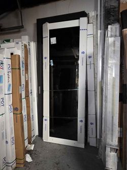 Brand New 60W x 90H PGT Impact Sliding Glass Door with Frame and Handles
