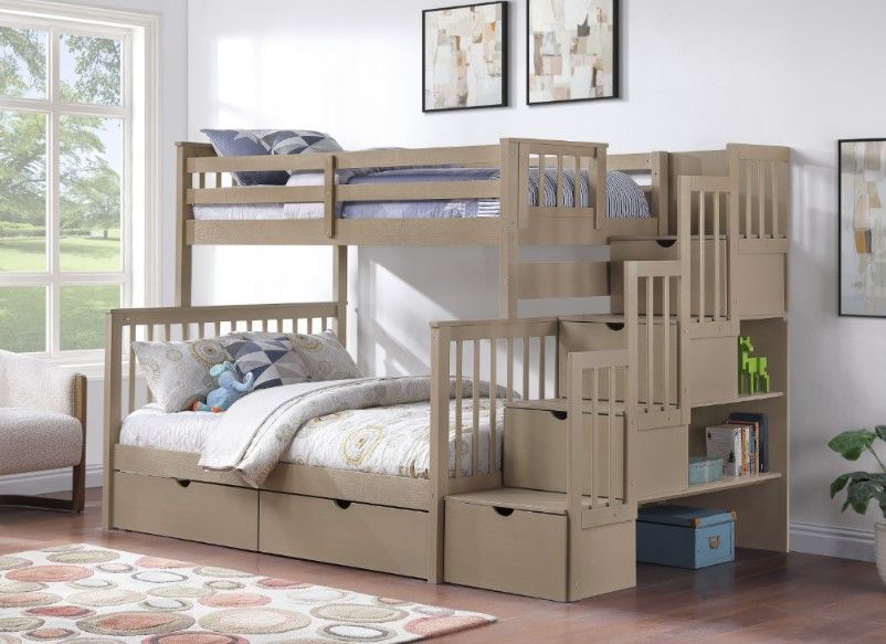 TWIN/FULL STEP BUNK BED