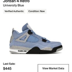 New Jordan 4 UNC