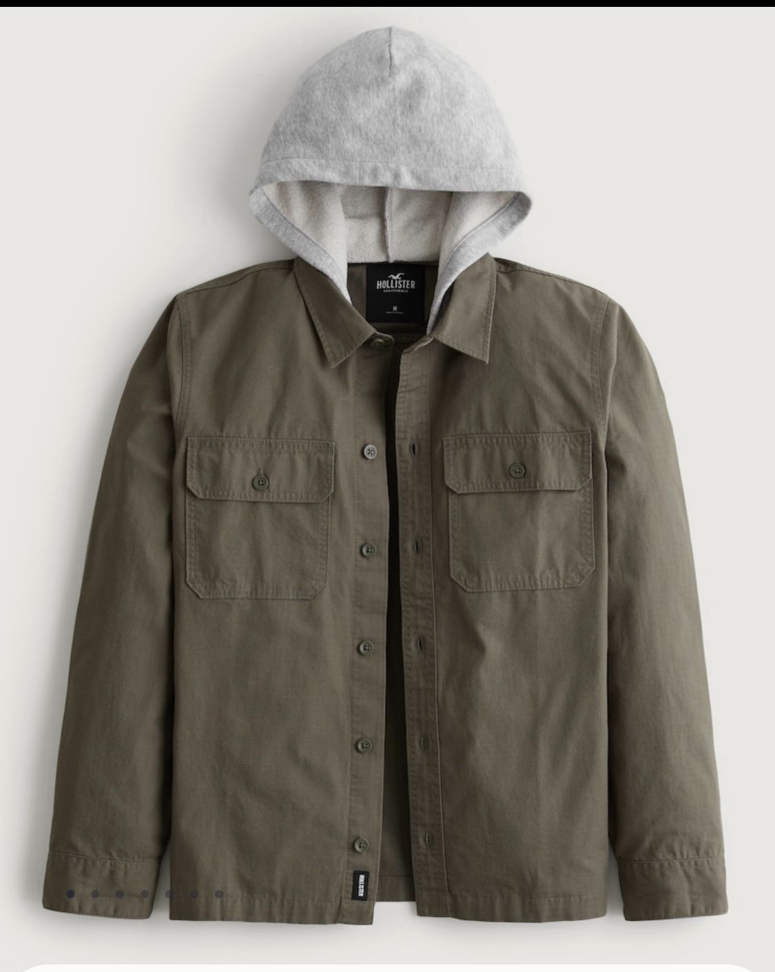 BRAND NEW HOLLISTER HOODED SHIRT FOR MEN ..SIZE MEDIUM AND LARGE …$30 Dlls ….PRICE IS FIRM