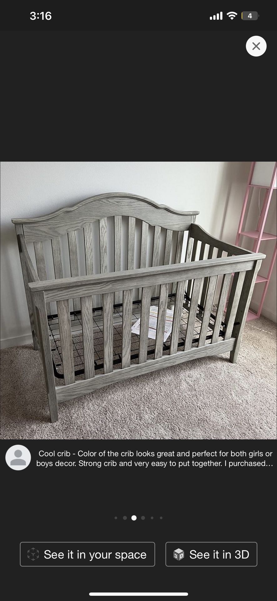 New In Box This Exact Color Delta Crib 