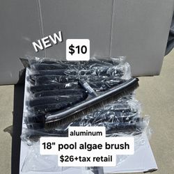 New 18" Aluminum Pool Algae Brush $26+tax Retail