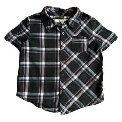 Boys Button Down Plaid Short Sleeve Shirt 4t