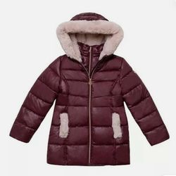 Michael Kors Stadium Length Puffer Jacket Dark Red/Wine Size 7/8