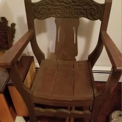 Victorian Quarter-sawn Oak Green Man / Demon Throne Chair