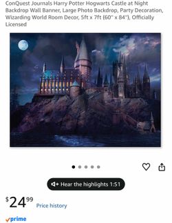 Harry Potter Castle Night banner Backdrop