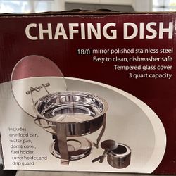Stainless Steel Chafing Dish with Tempered Glass Cover
