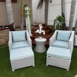Nautica Rattan Bistro Patio Set Heavy Duty 5 Pieces Set 🌴🌴