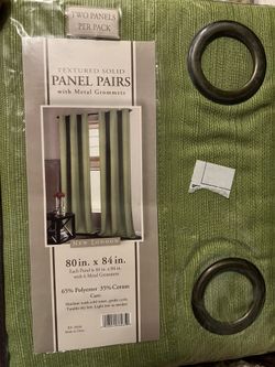 Set Of 2 Green Textured Panels 80x84