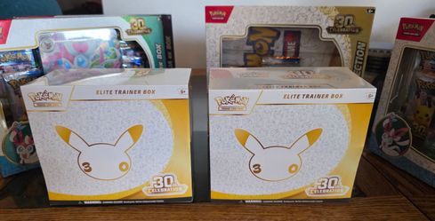 Pokemon 30th Celebration ETBs, Poster Collections, and EX Boxes